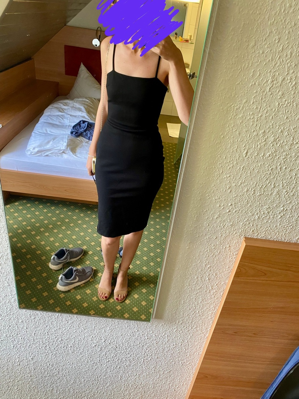 Lulu's Sleek Black Midi Slip Dress